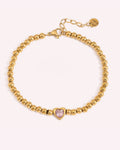 Gold Heart Beaded Bracelet