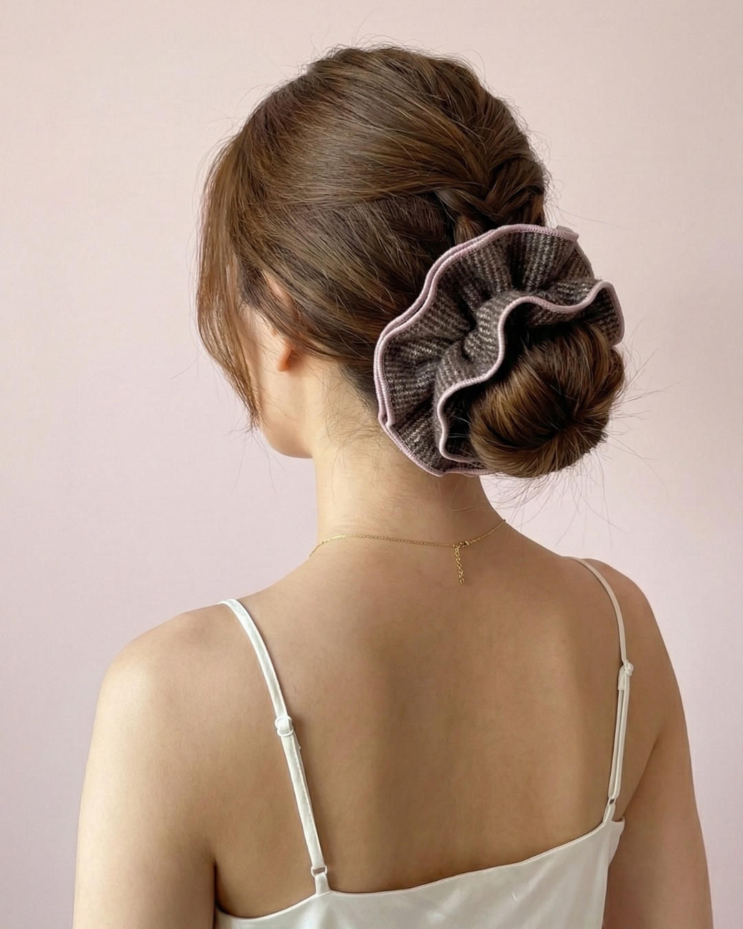 Handmade Tweed Petal Scrunchie