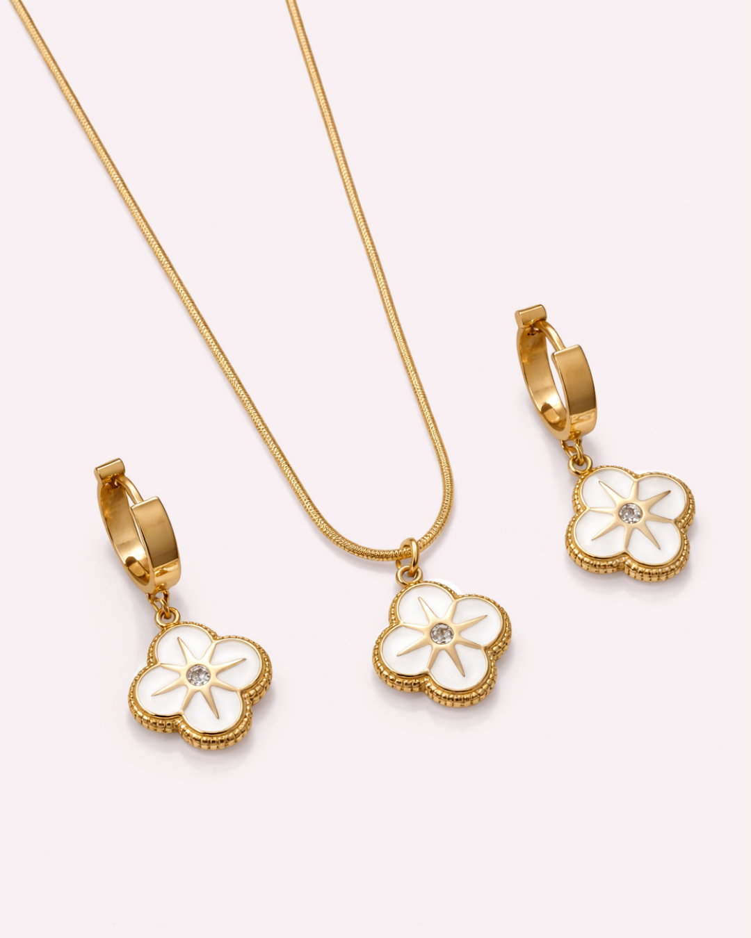 Serenia Clover Necklace & Earring Set