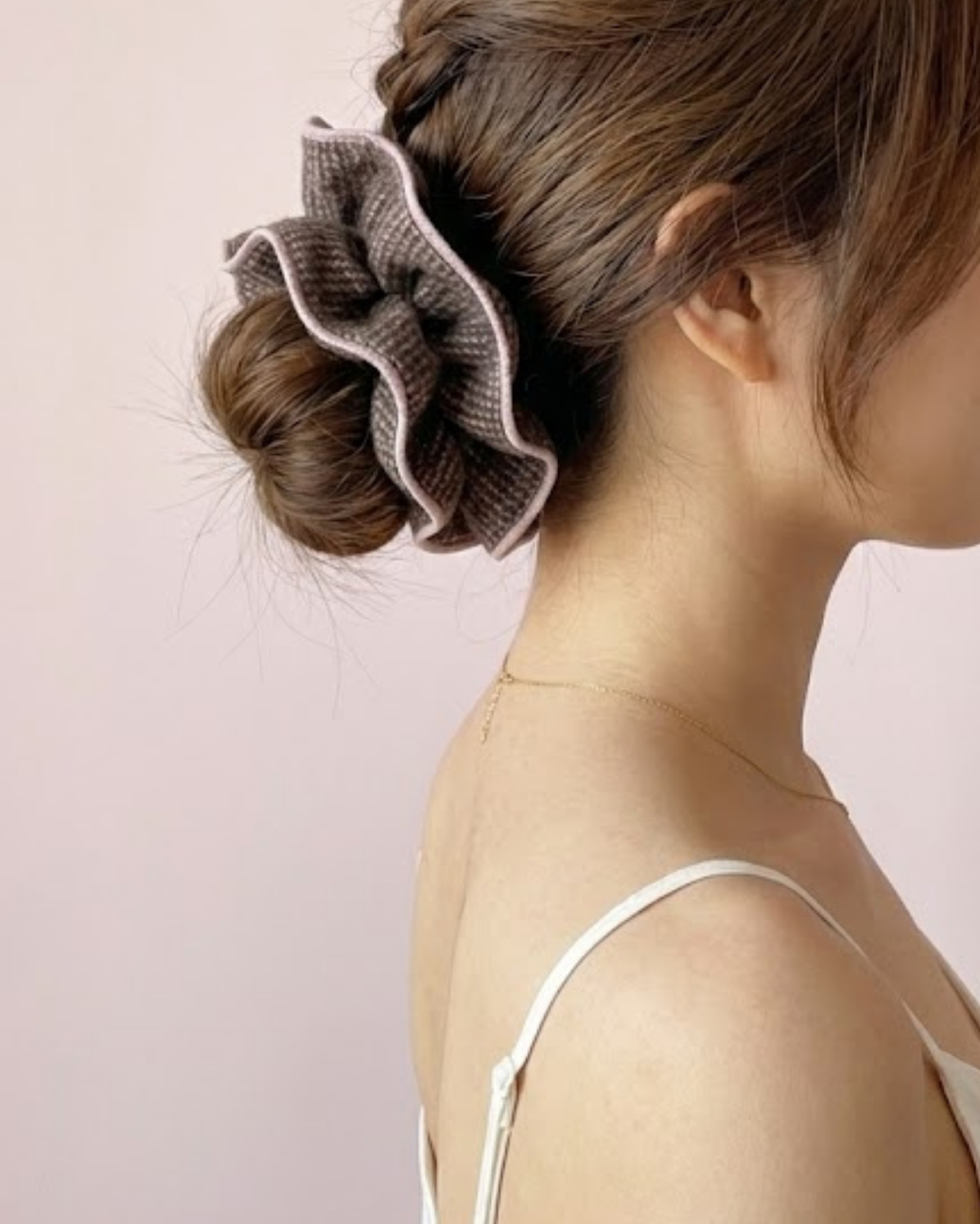 Handmade Tweed Petal Scrunchie