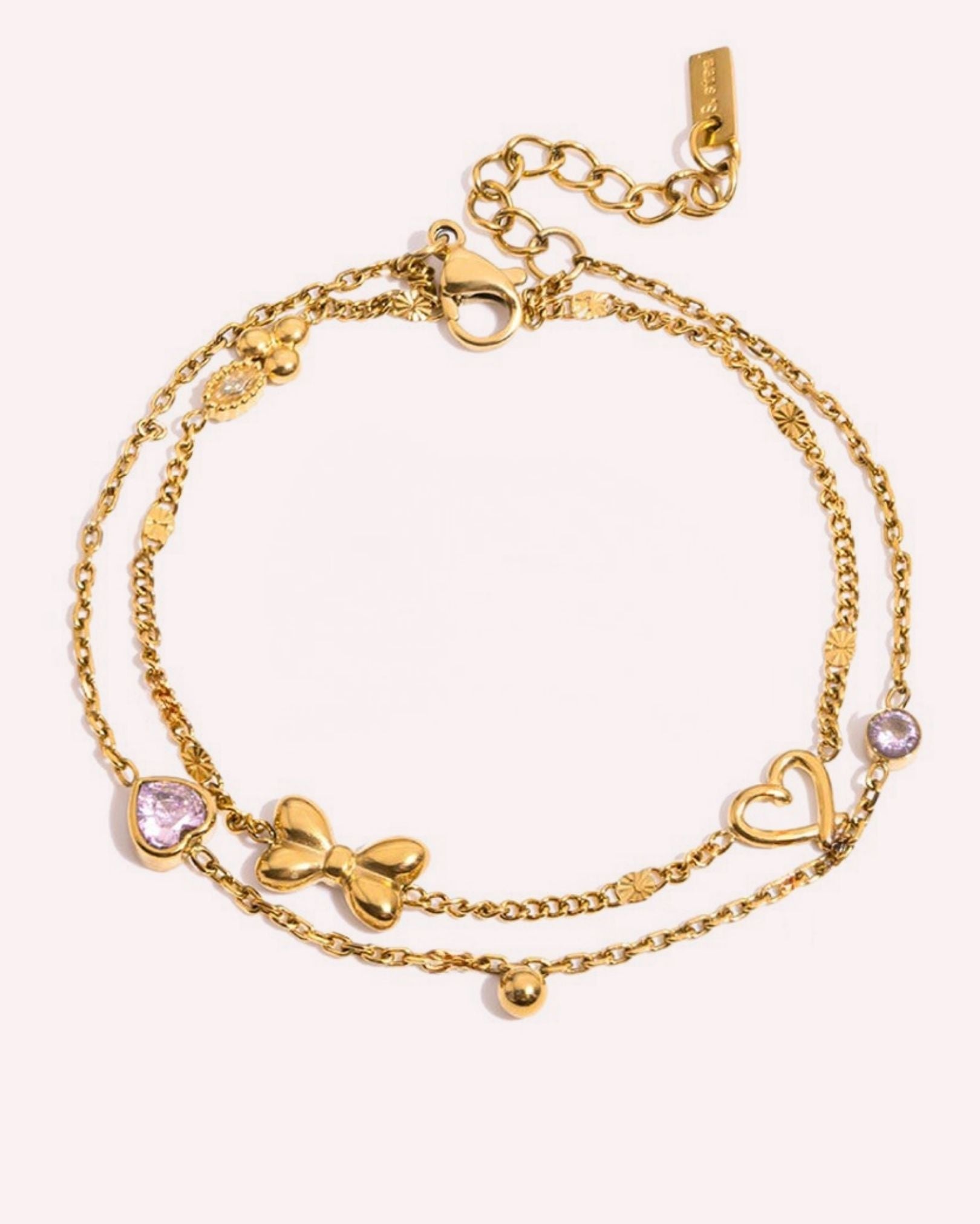 Dora Double Chain Charm Bracelet