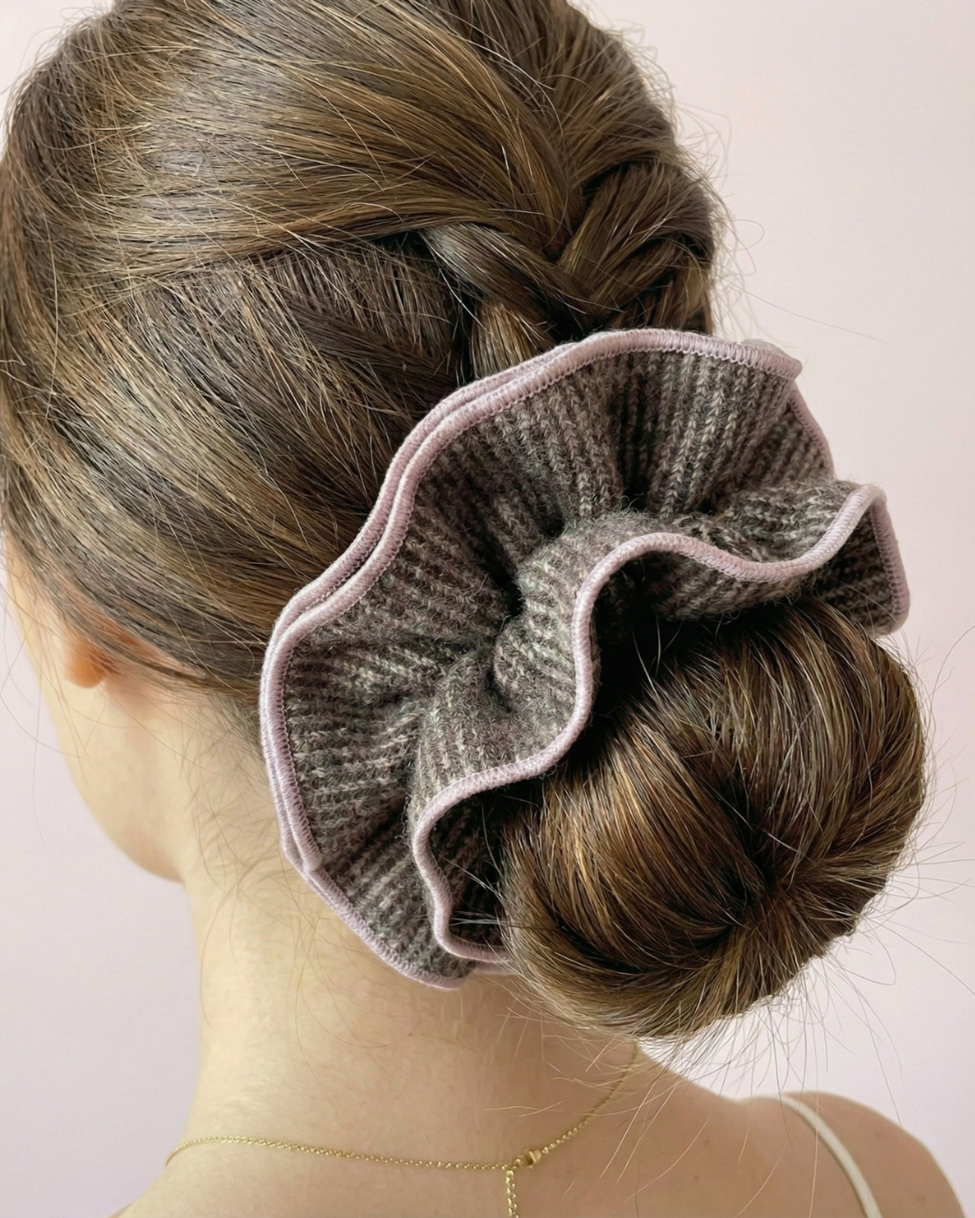 Handmade Tweed Petal Scrunchie