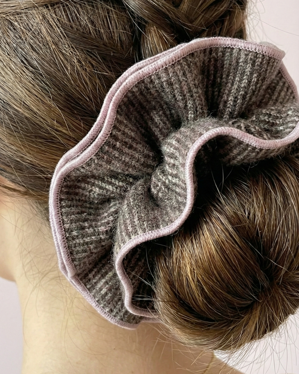 Handmade Tweed Petal Scrunchie