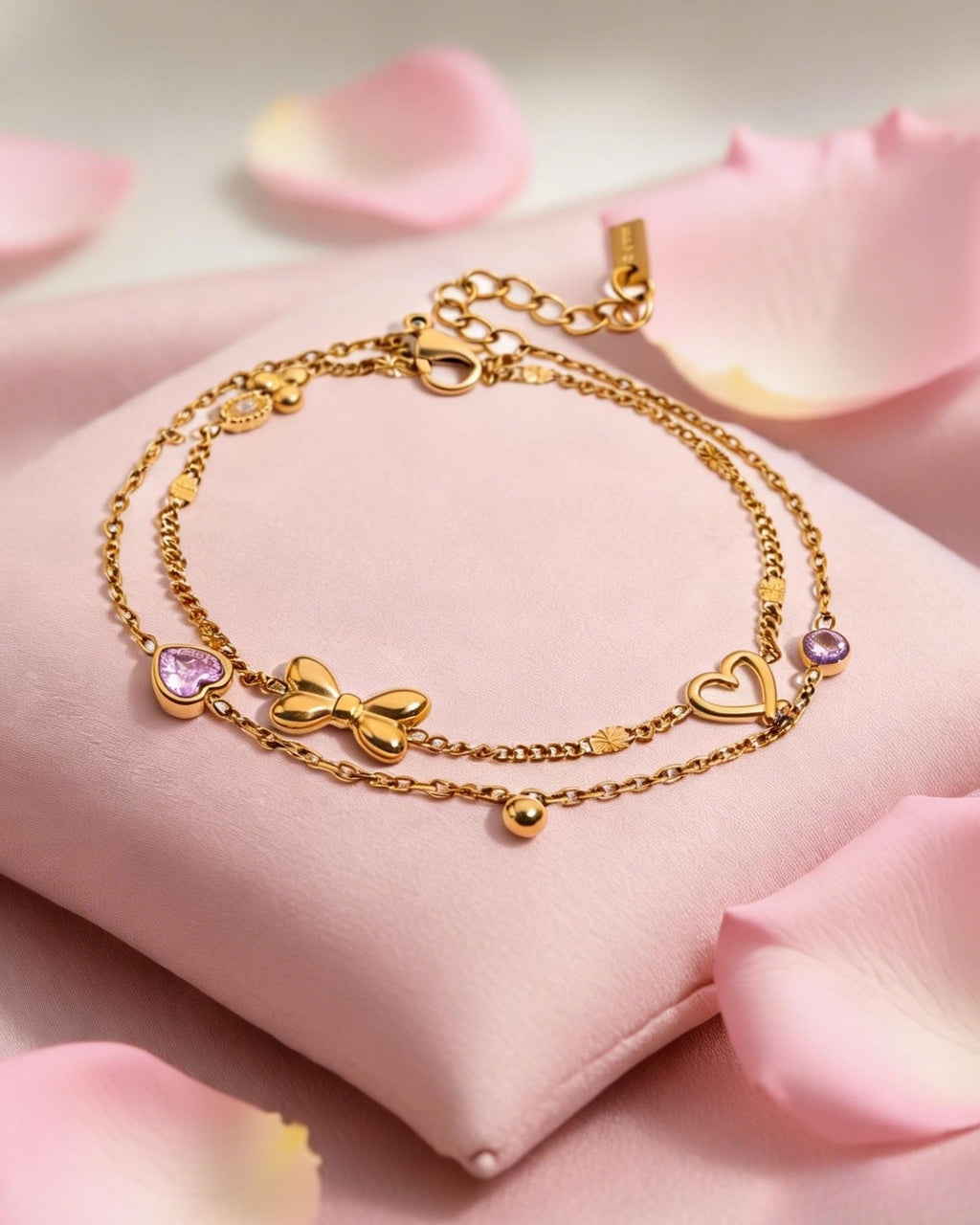 Dora Double Chain Charm Bracelet