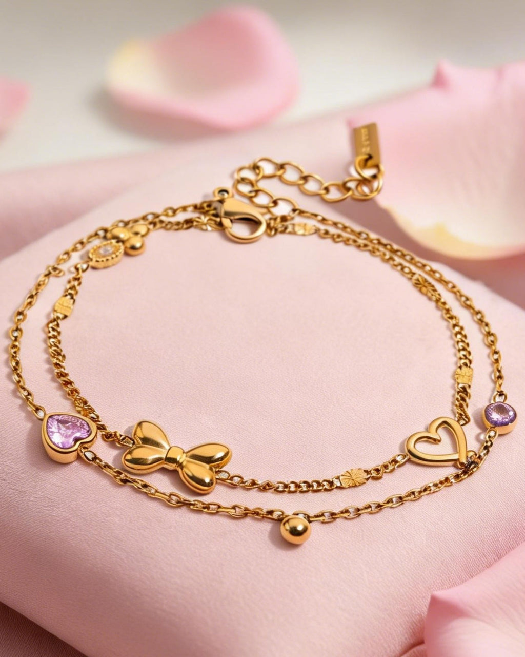 Dora Double Chain Charm Bracelet