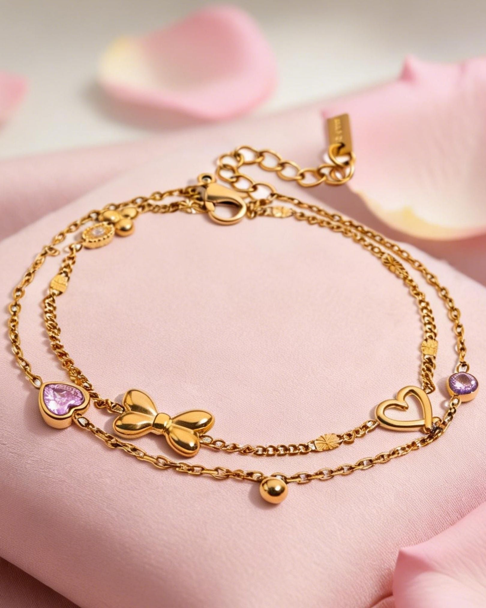 Dora Double Chain Charm Bracelet