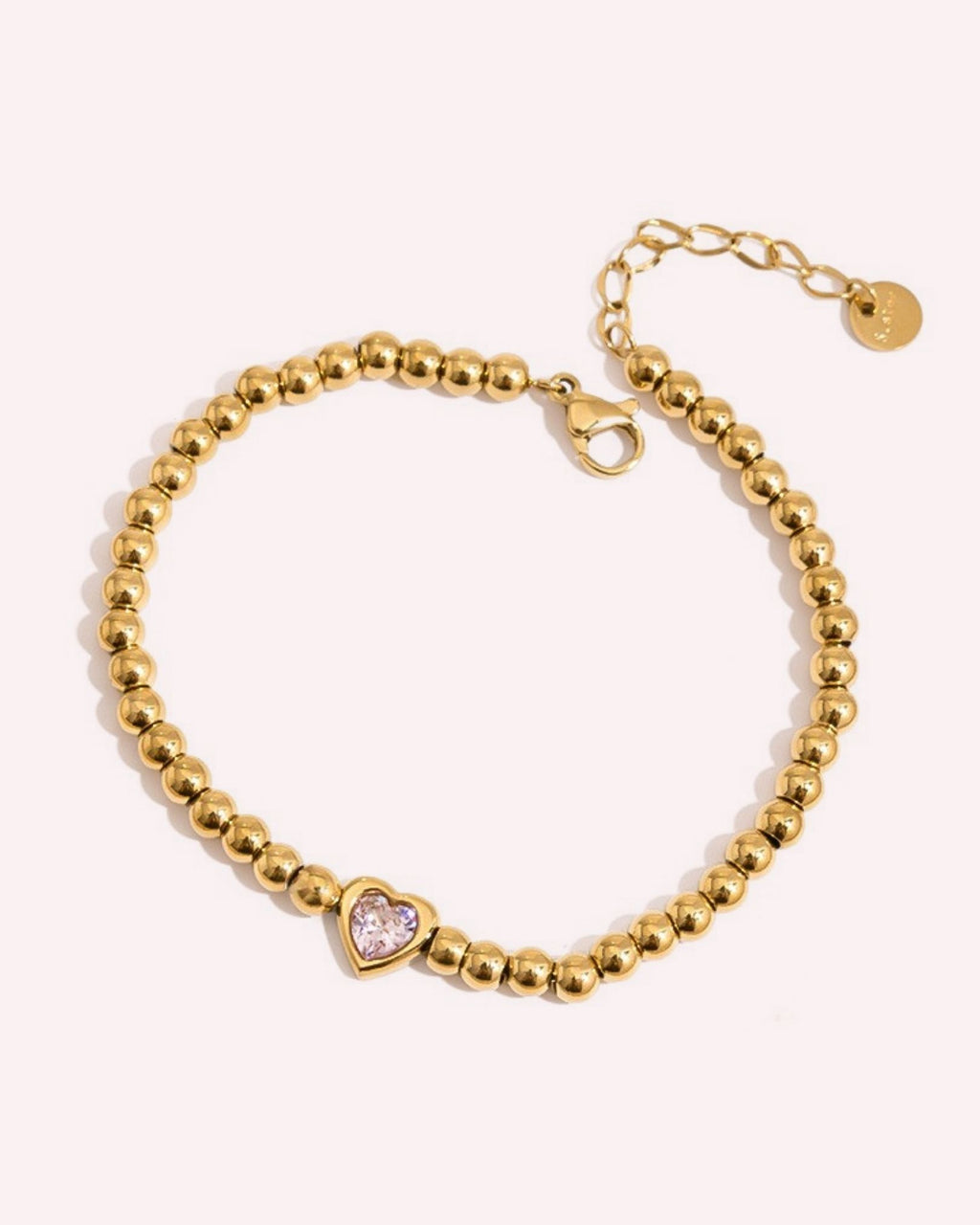 Gold Heart Beaded Bracelet