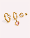 Poppy Heart Earrings Set