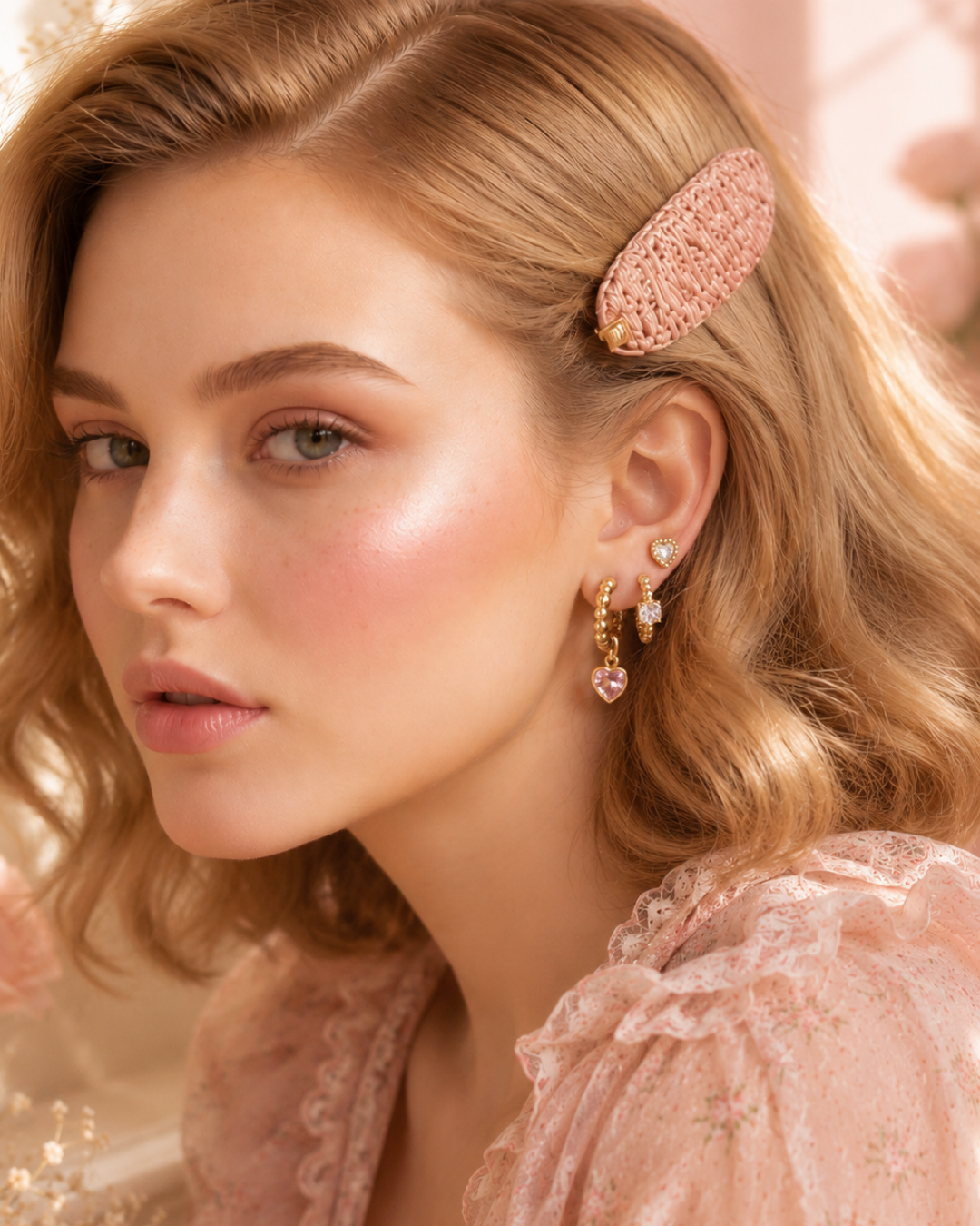 Poppy Heart Earrings Set
