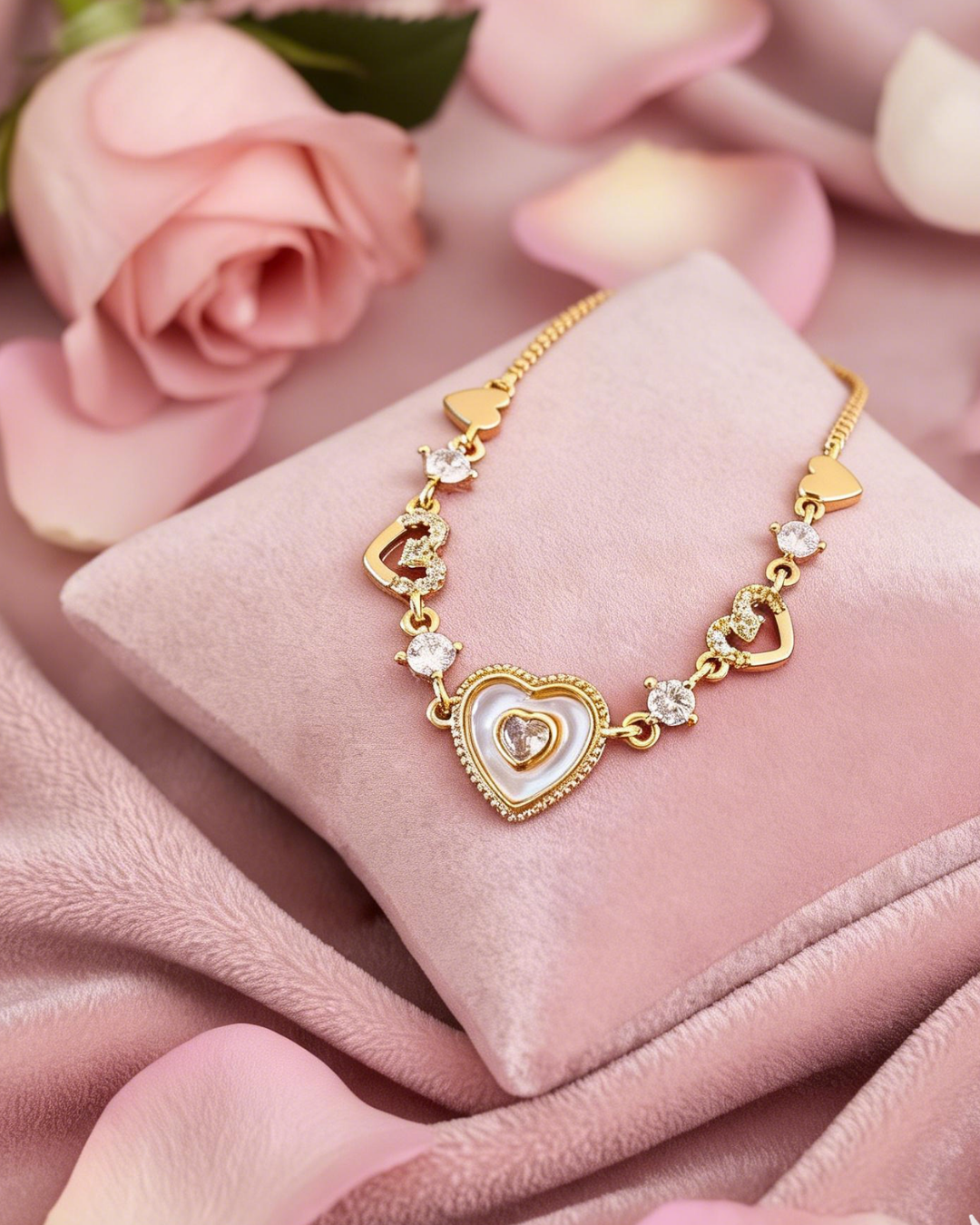 Gold Heart Slider Bracelet