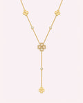 Crystal Clover Tassel Necklace