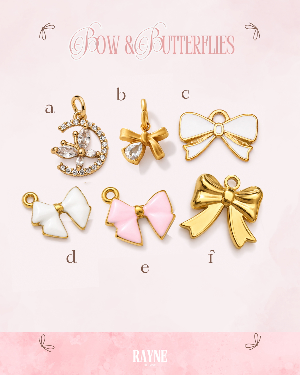 Bow & Butterflies Charms