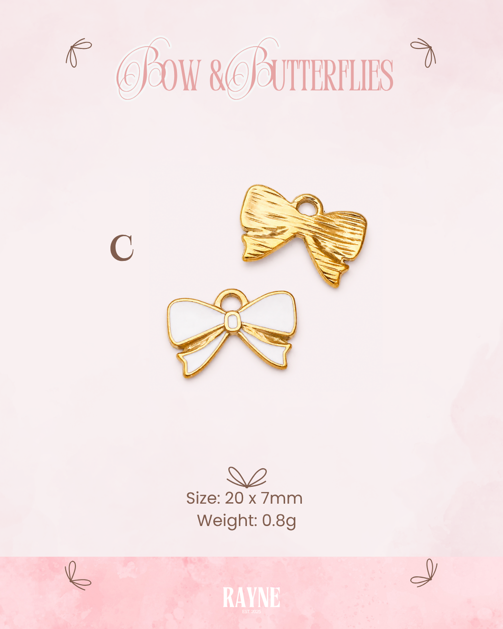 Bow & Butterflies Charms