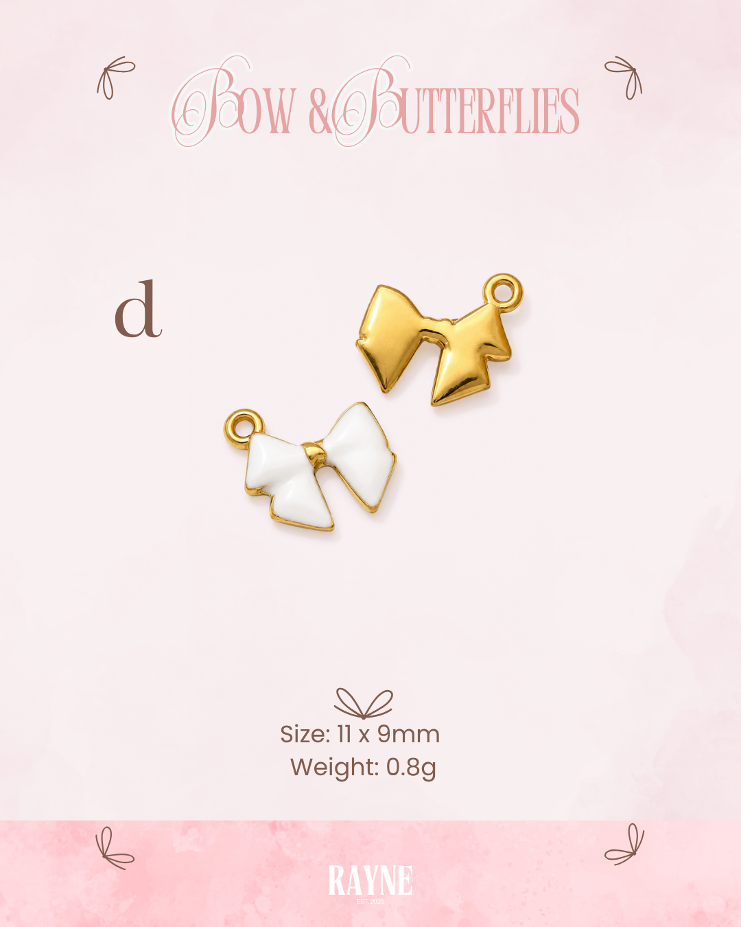 Bow & Butterflies Charms