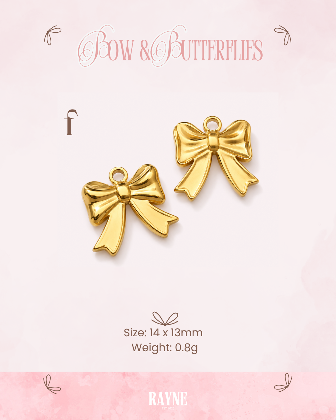 Bow & Butterflies Charms