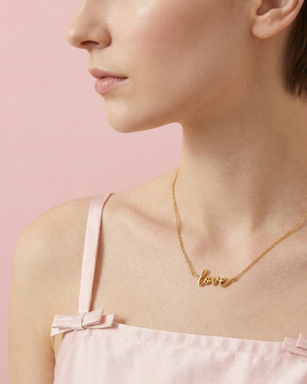 Script Love Chain Necklace