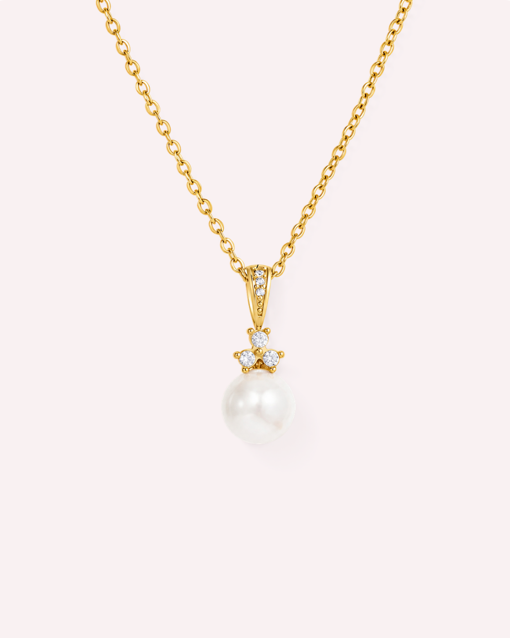Seren Pearl & CZ Drop Necklace