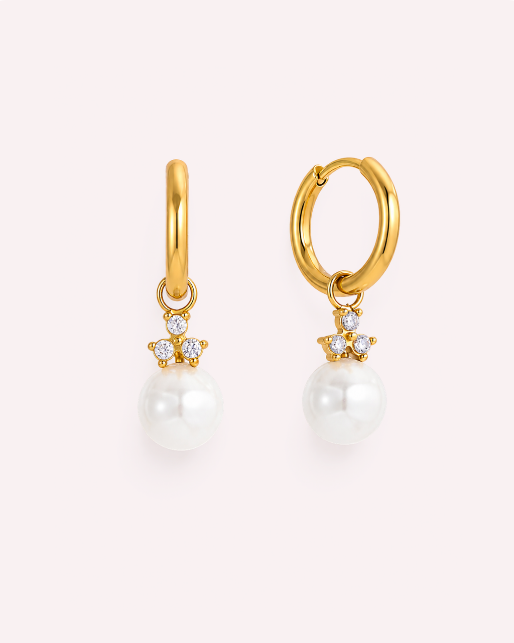 Seren Pearl & CZ Drop Necklace