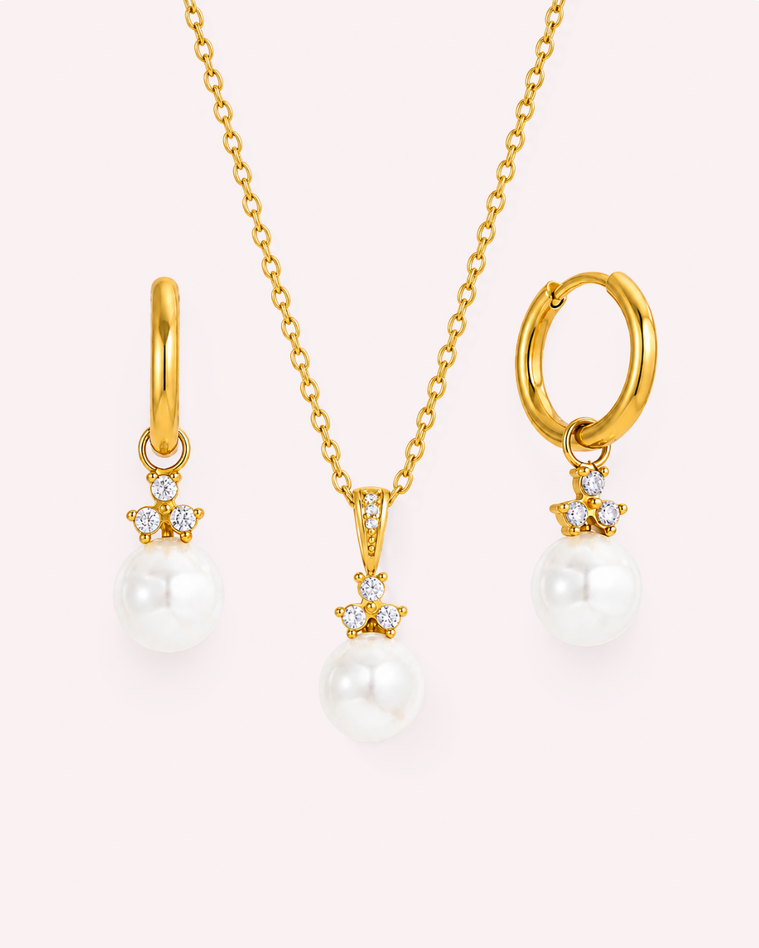 Seren Pearl & CZ Drop Necklace