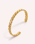 Braided Gold Open Bangle