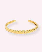 Braided Gold Open Bangle