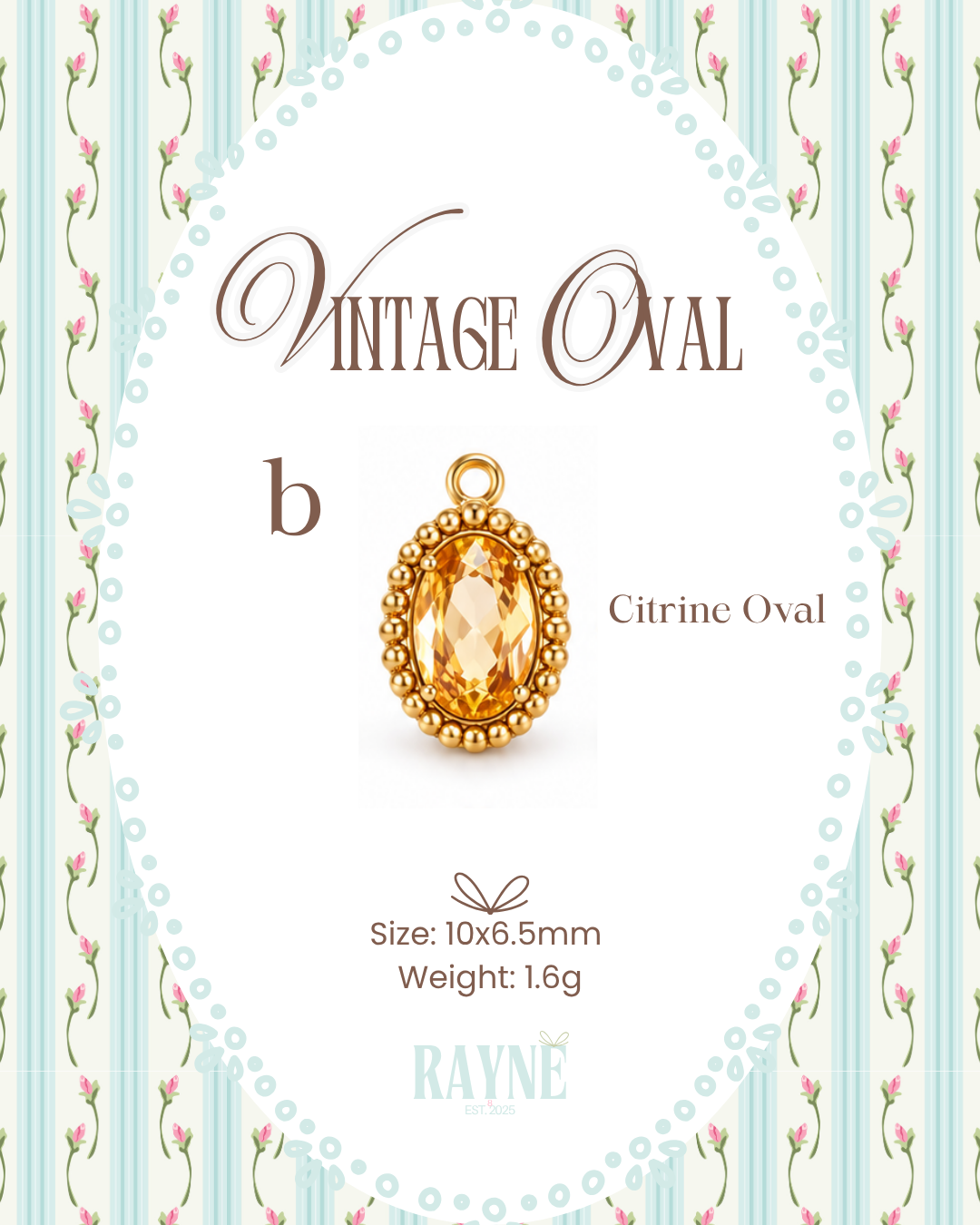 Vintage Oval Charms
