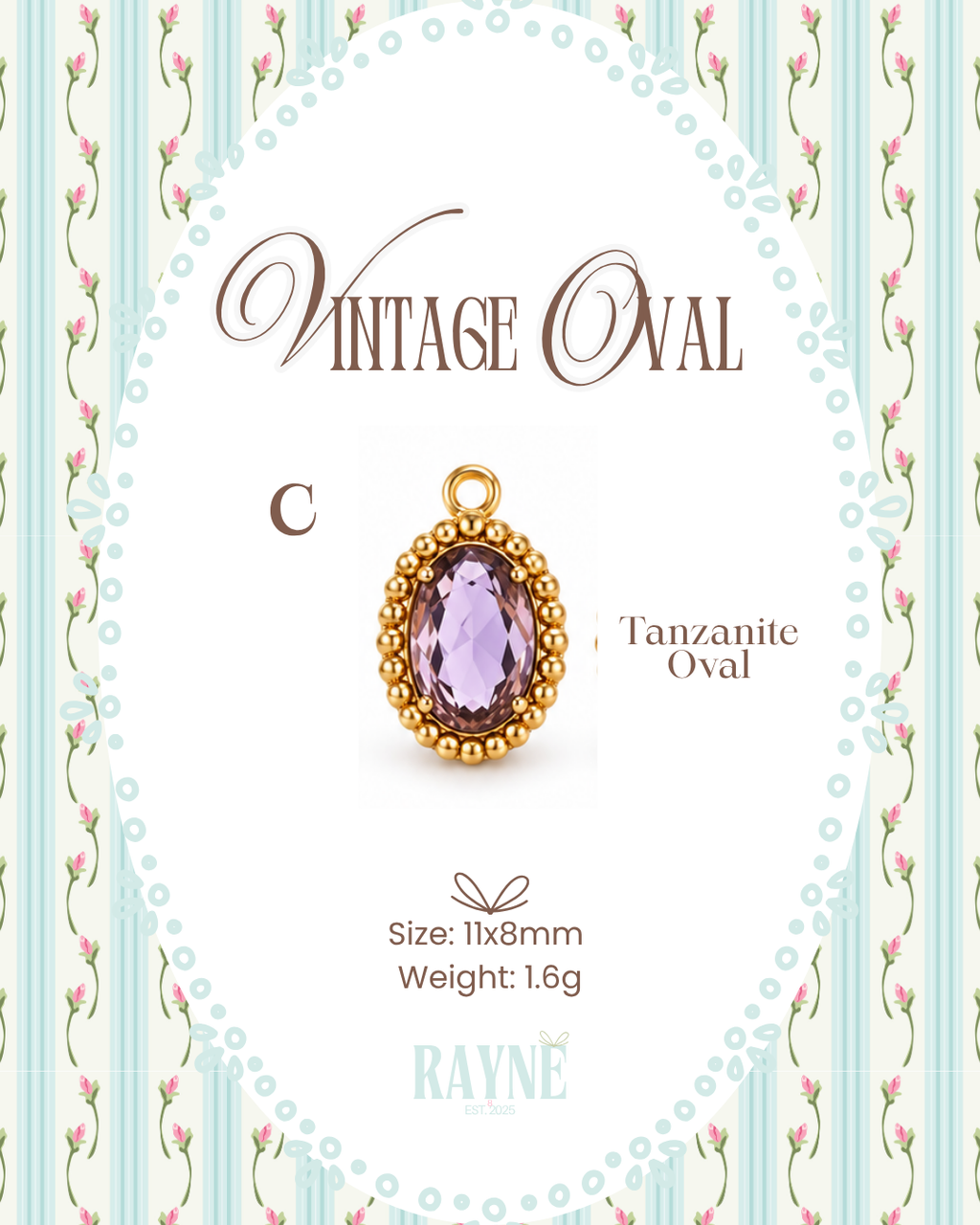 Vintage Oval Charms