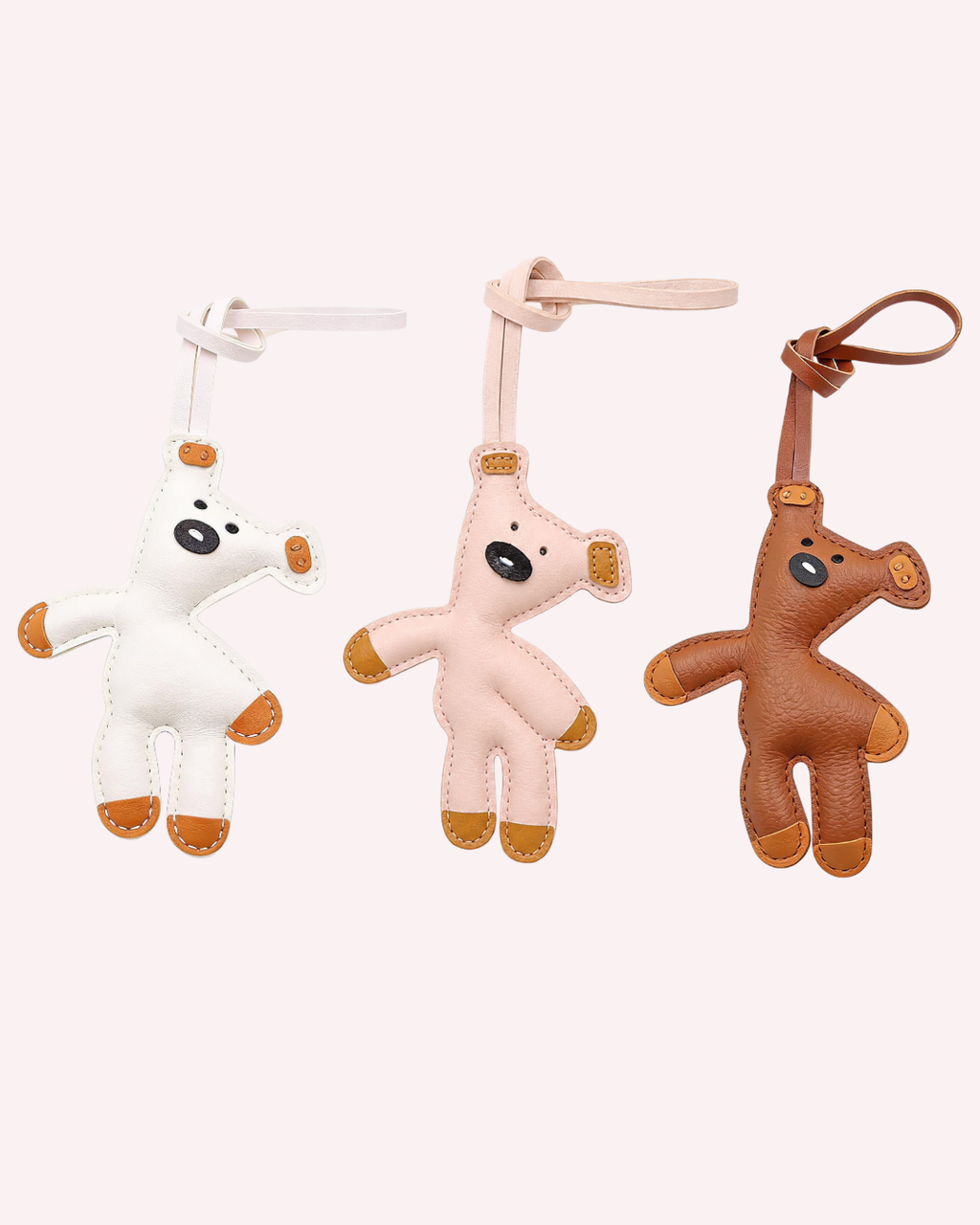 Teddy Bear Leather Key Charm
