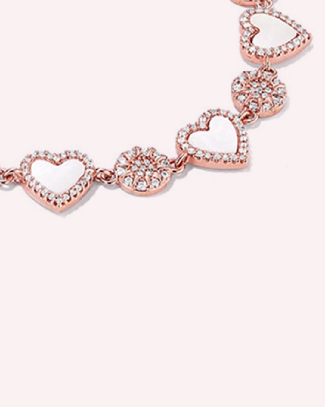 Rose Gold Pearl Heart Bracelet
