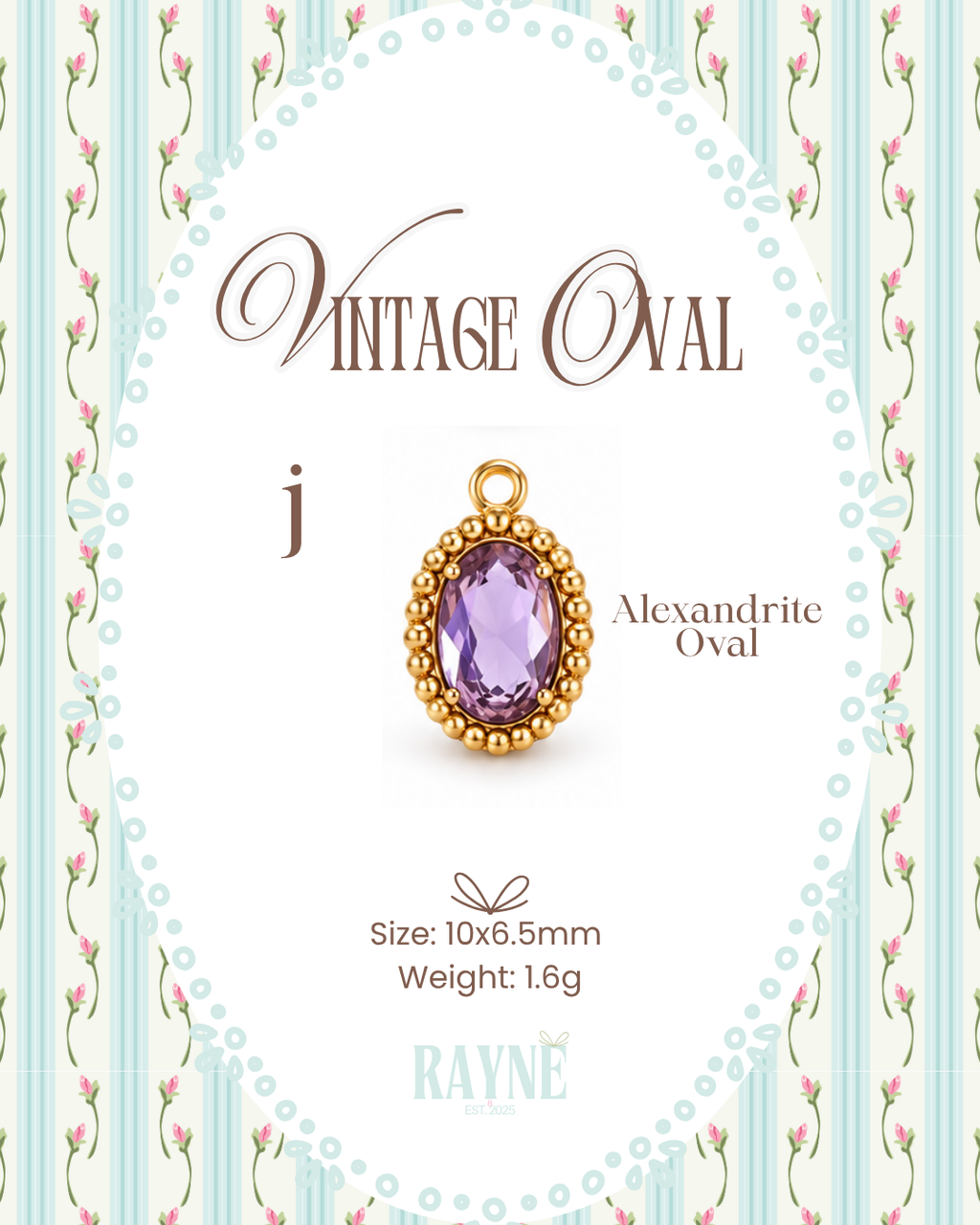 Vintage Oval Charms