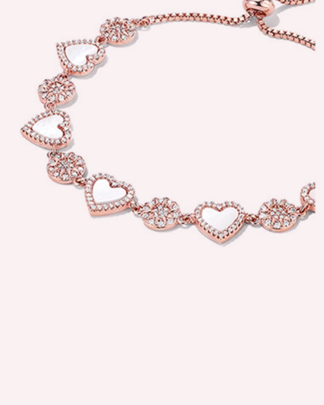 Rose Gold Pearl Heart Bracelet