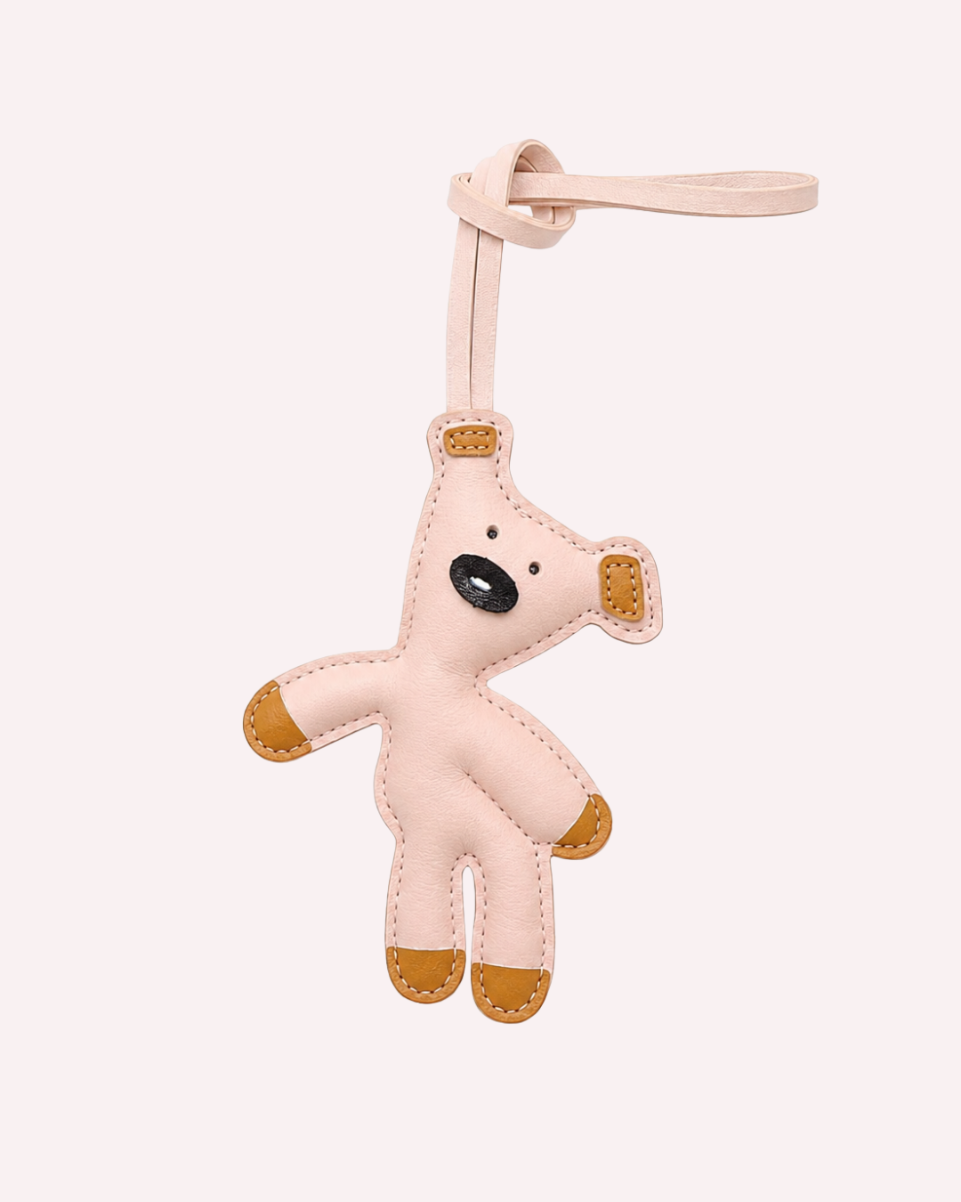 Teddy Bear Leather Key Charm