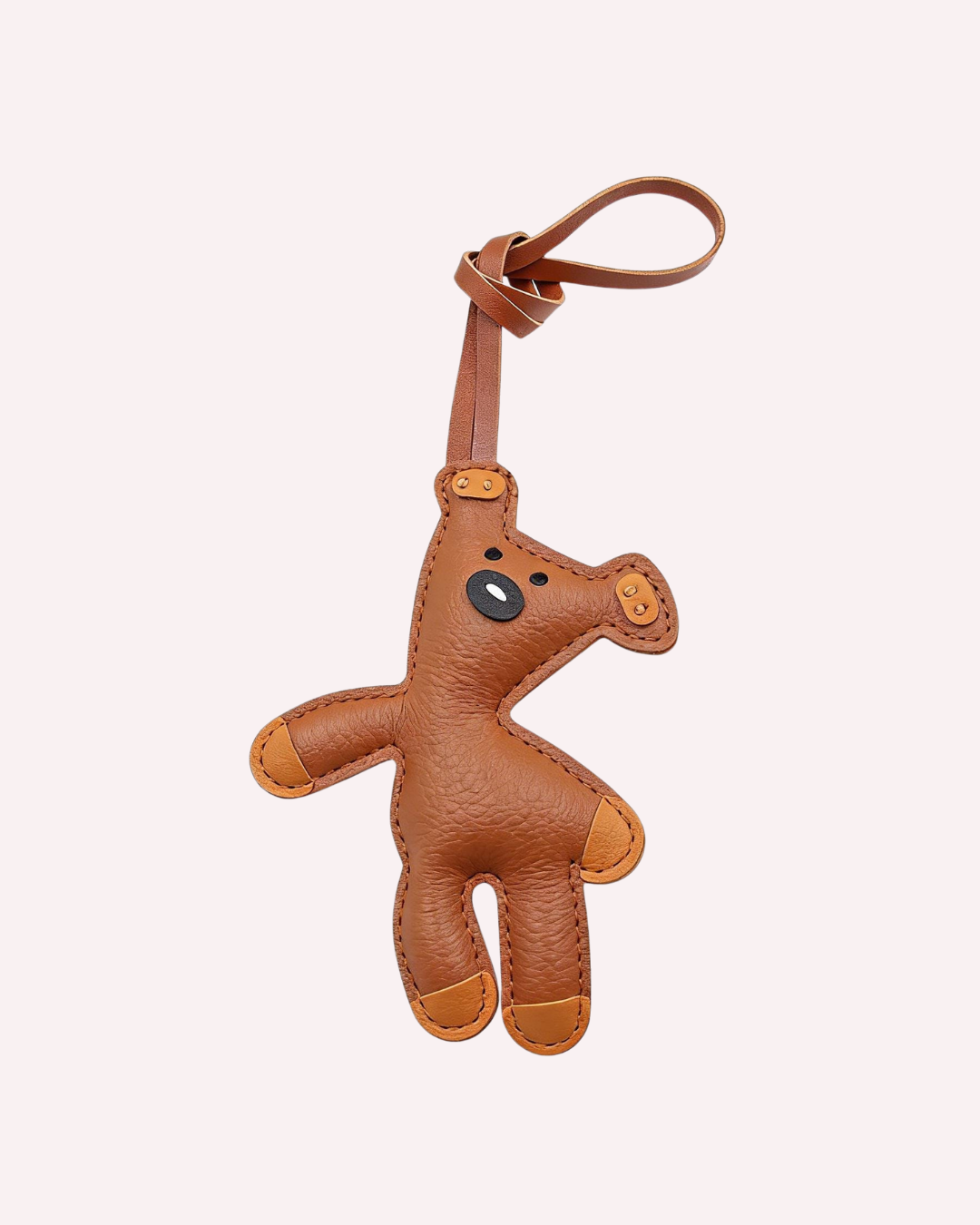 Teddy Bear Leather Key Charm