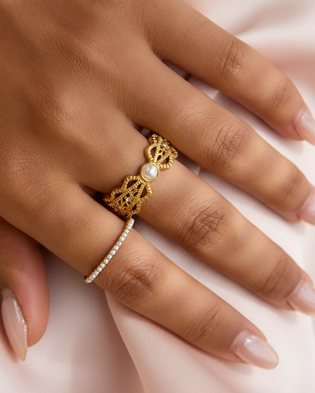 Vanessa Pearl Lace Ring