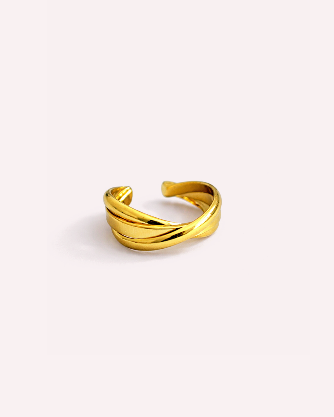 Monica Triple Twist Gold Ring