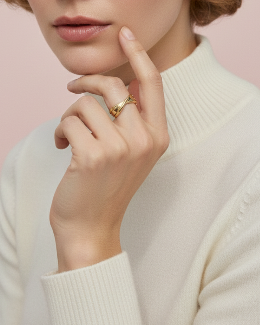 Monica Triple Twist Gold Ring
