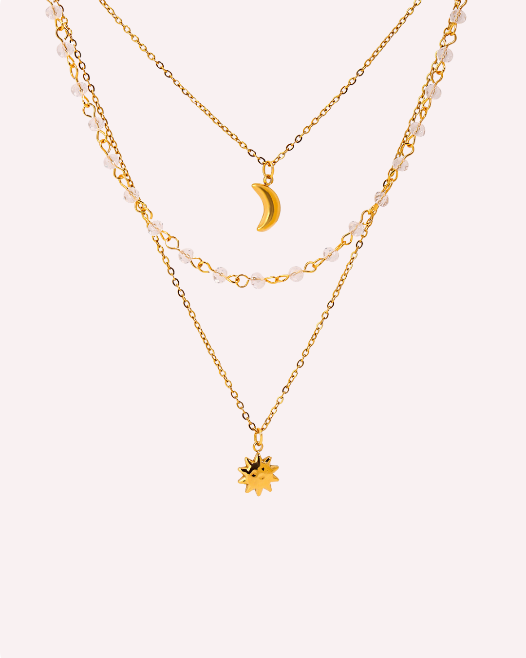 Selene Layered Crystal Chain Necklace