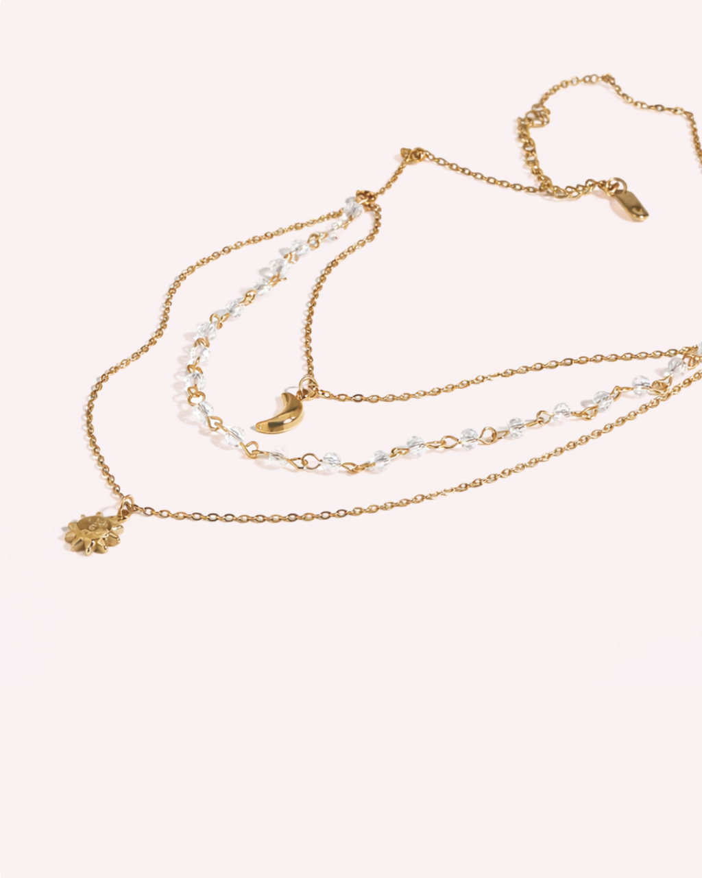 Selene Layered Crystal Chain Necklace