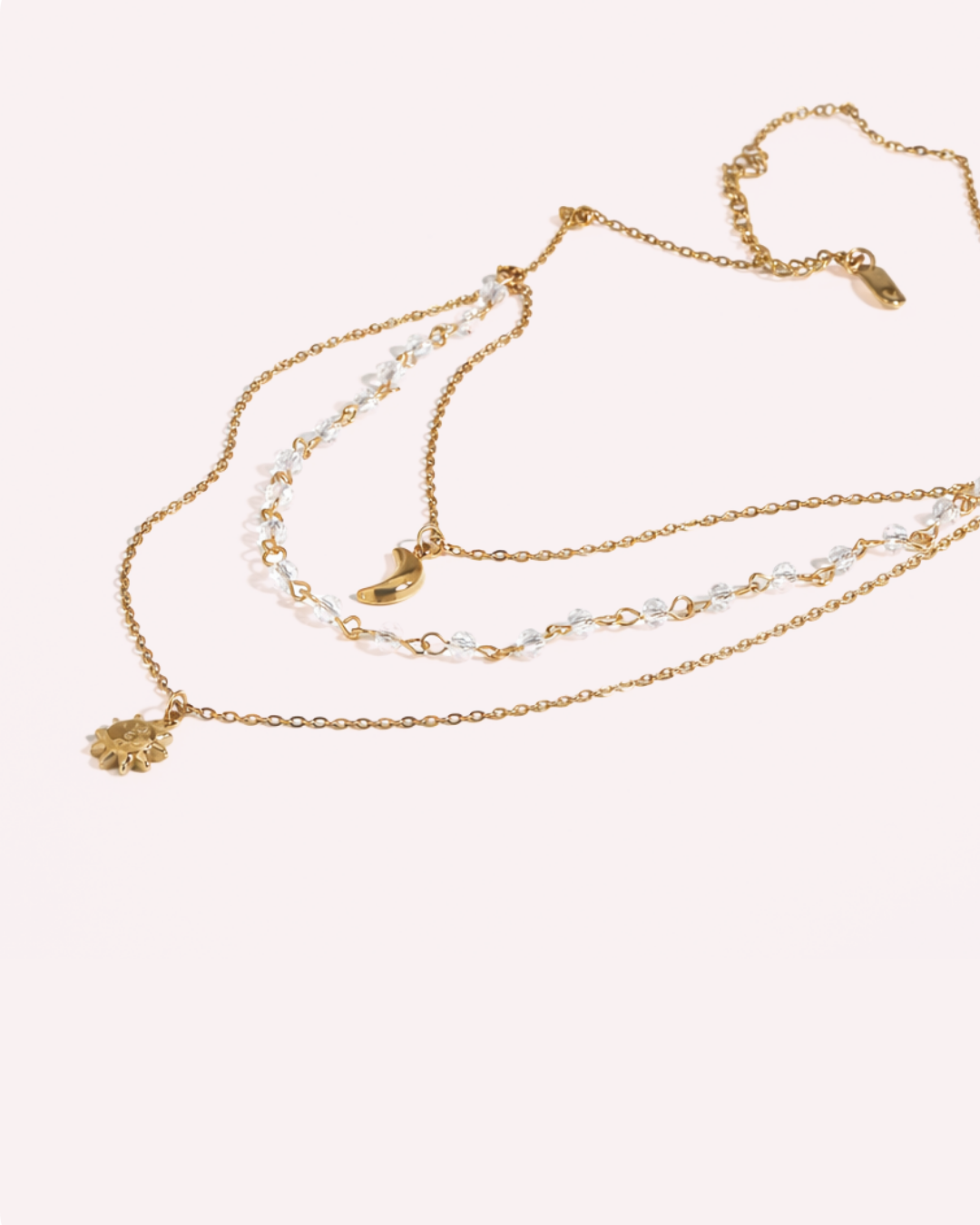 Selene Layered Crystal Chain Necklace
