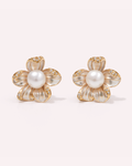 Evelyn pearl floral Stud Earrings