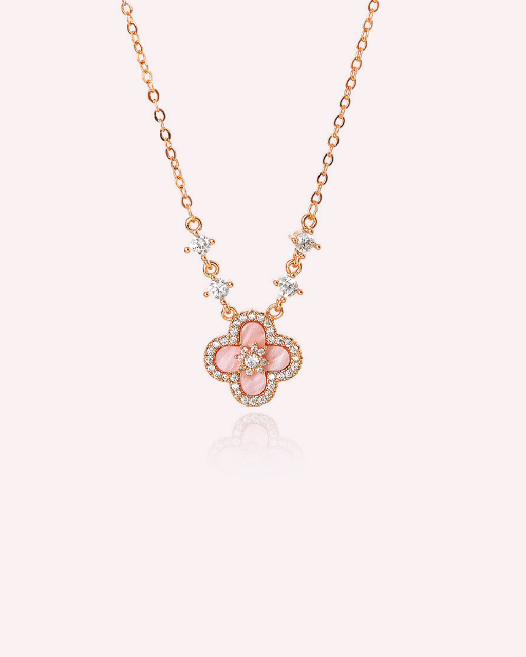 Alissa Pink Blossom Crystal Necklace