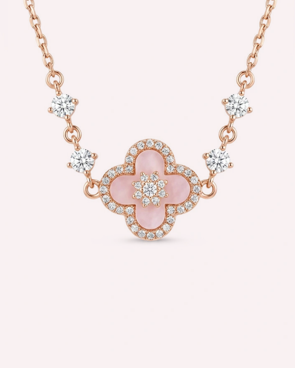 Alissa Pink Blossom Crystal Necklace