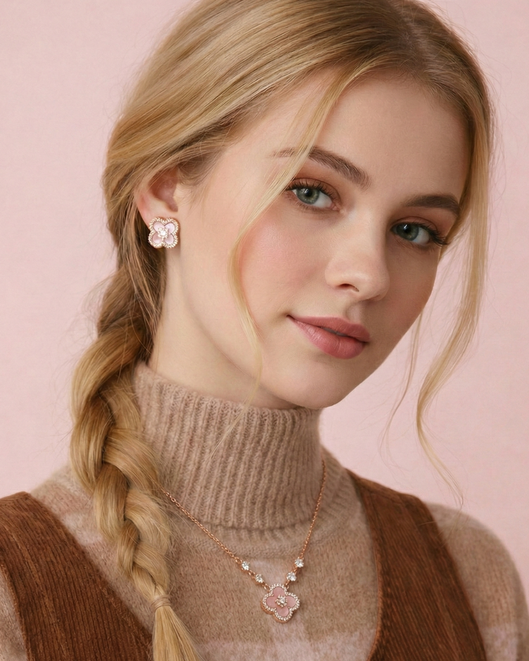 Alissa Pink Blossom Crystal Necklace