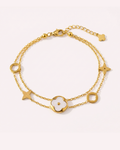 Hazel Layered Clover Gold Bracelet