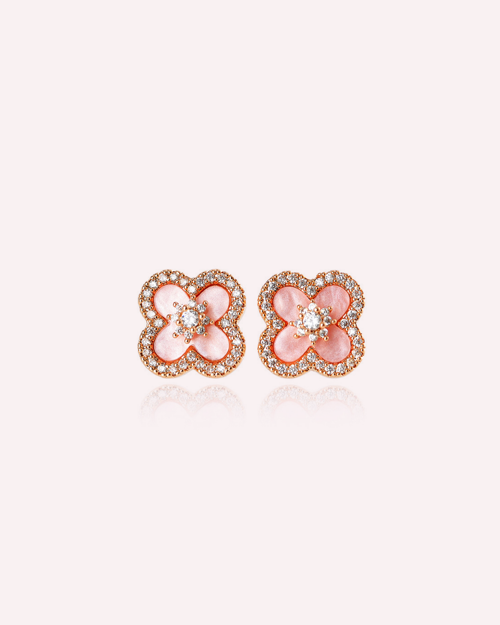 Alissa Pink Blossom Crystal Stud Earrings