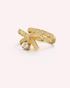 Bow Sparkle Open Band Ring