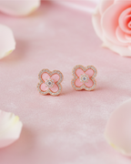 Alissa Pink Blossom Crystal Stud Earrings