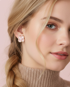 Alissa Pink Blossom Crystal Stud Earrings