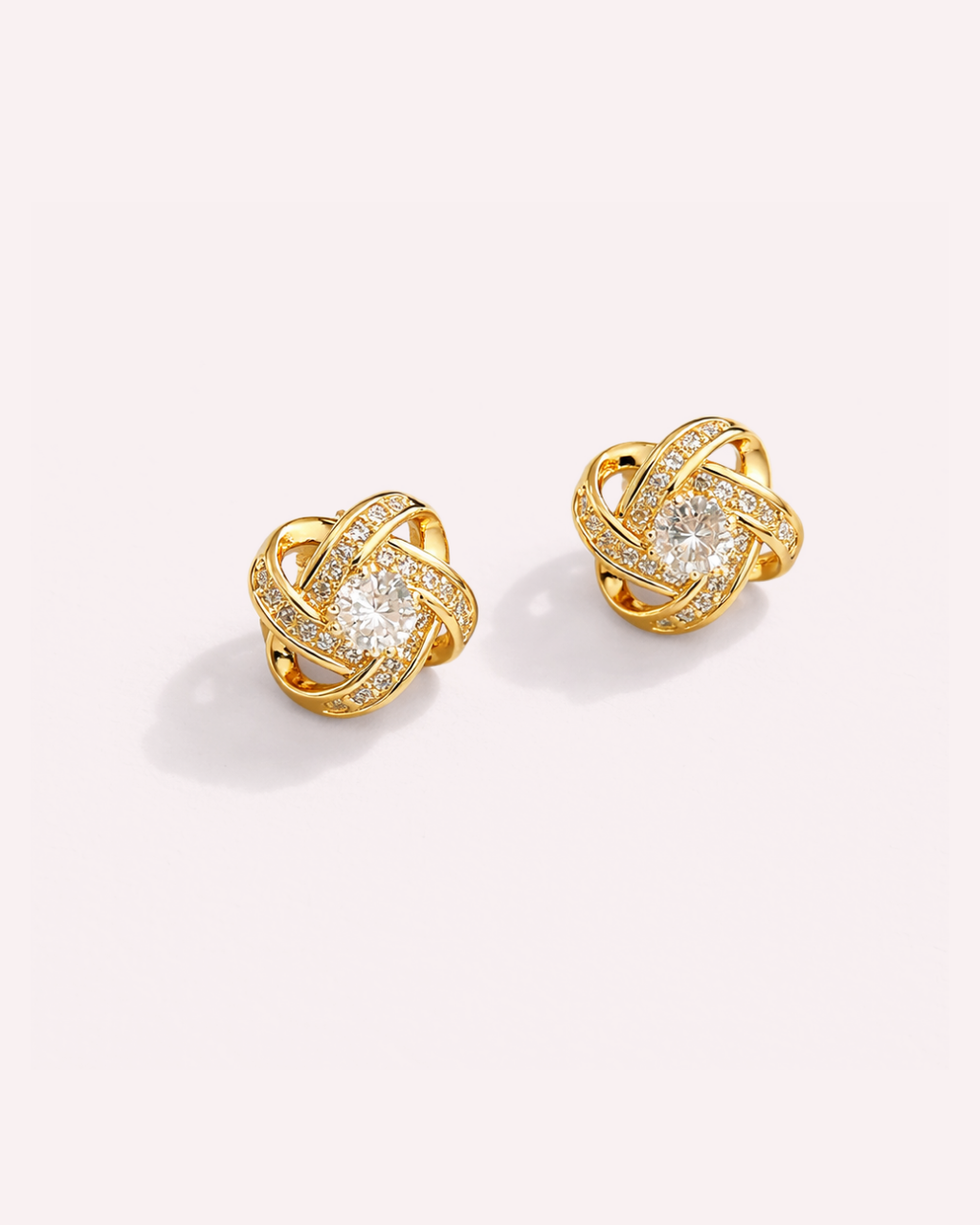 Möbius Zircon Stud Earrings