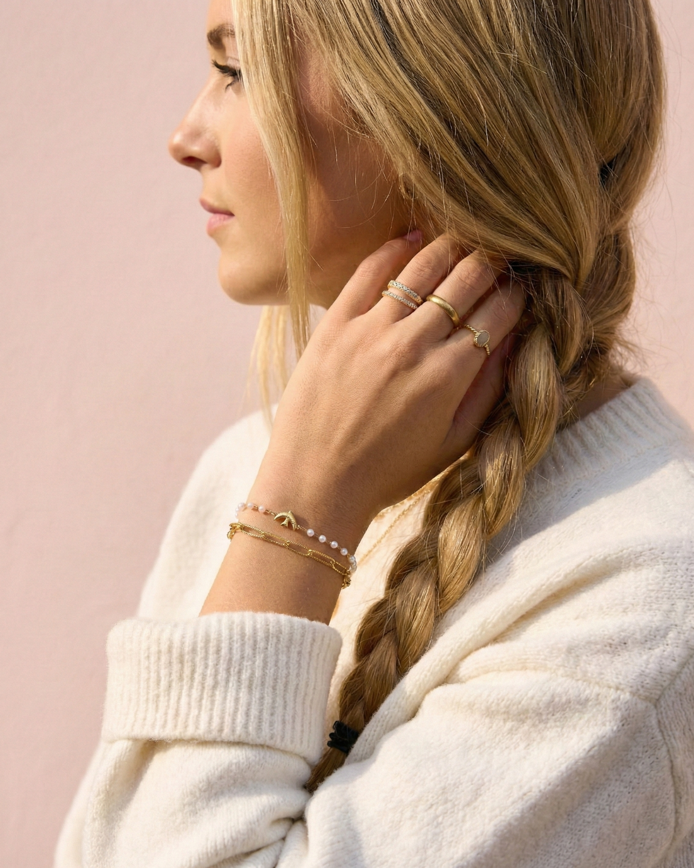 Teresa Layered Pearl Chain Bracelet